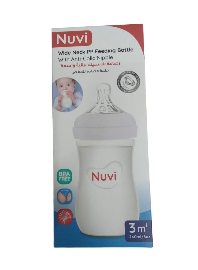 Nuvi Wide Neck PPSU Plastic Feeding Bottle 3m+, 240ml